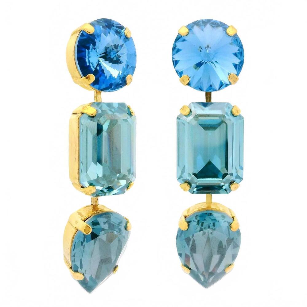 NEW TOVA women's river earrings in fairy dust: skylie/blue